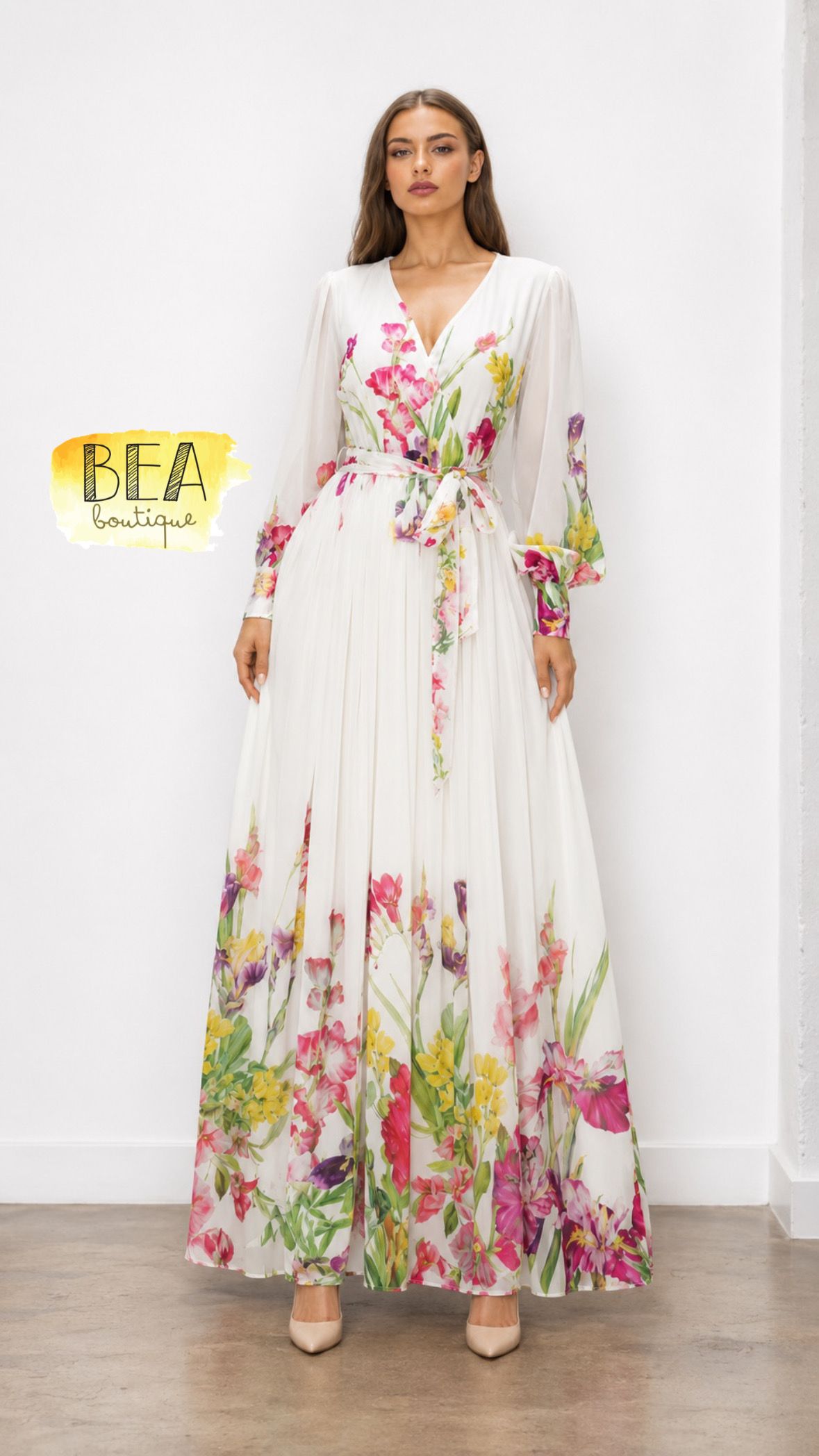 Vestido estampado manga larga  - Image 1