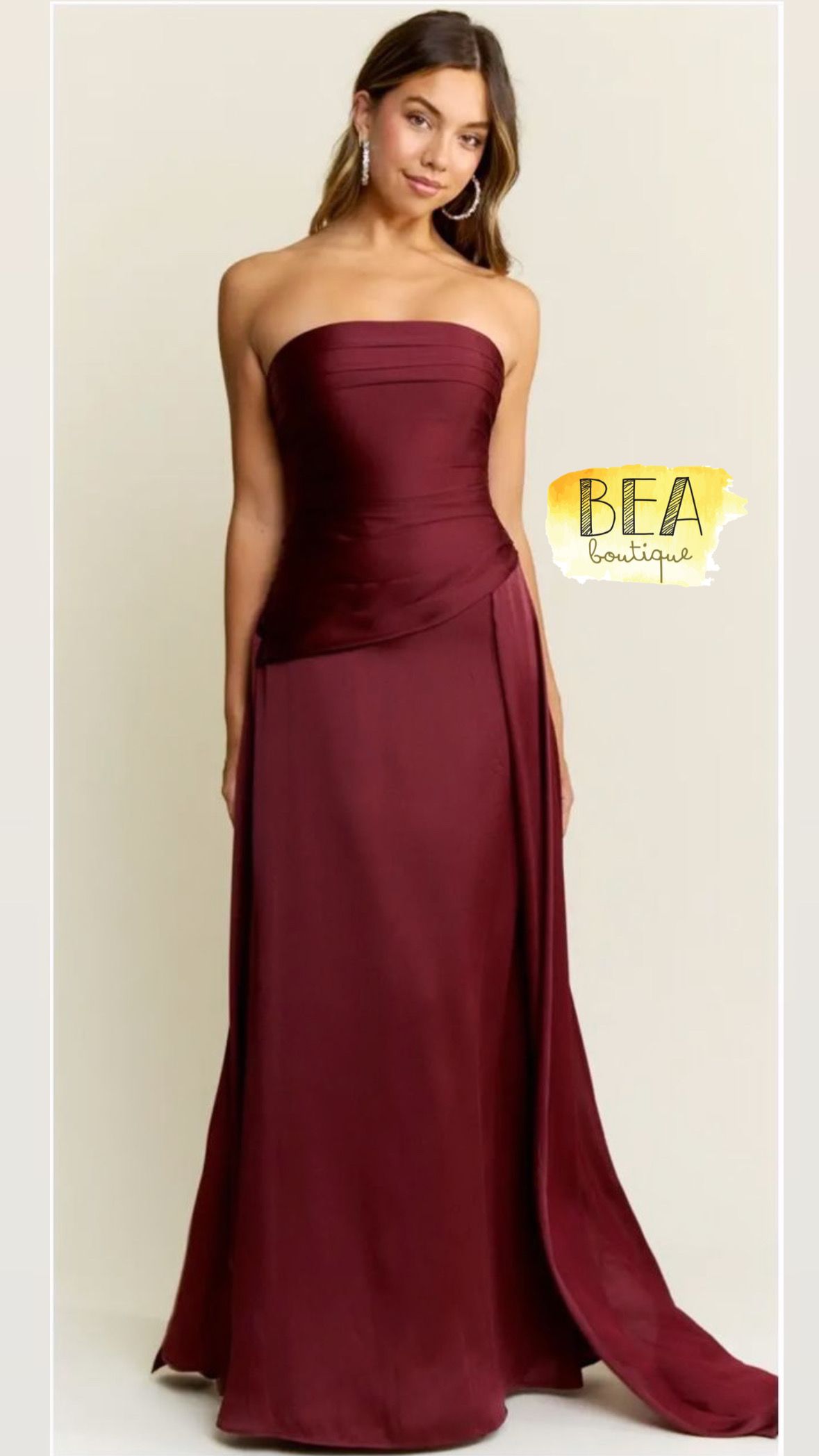 Vestido strapless vino - Image 1