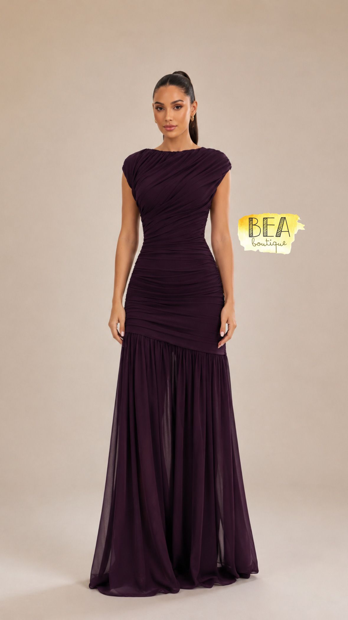 Vestido uva tela stretch  - Image 1