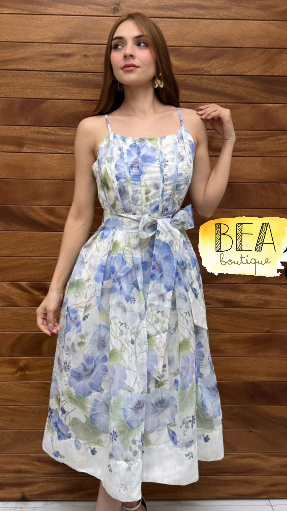 Vestido estampado de tirantes  - Image 1