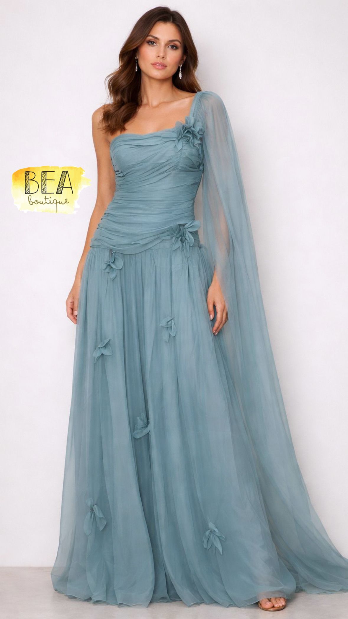 Vestido largo de gasa  - Image 1