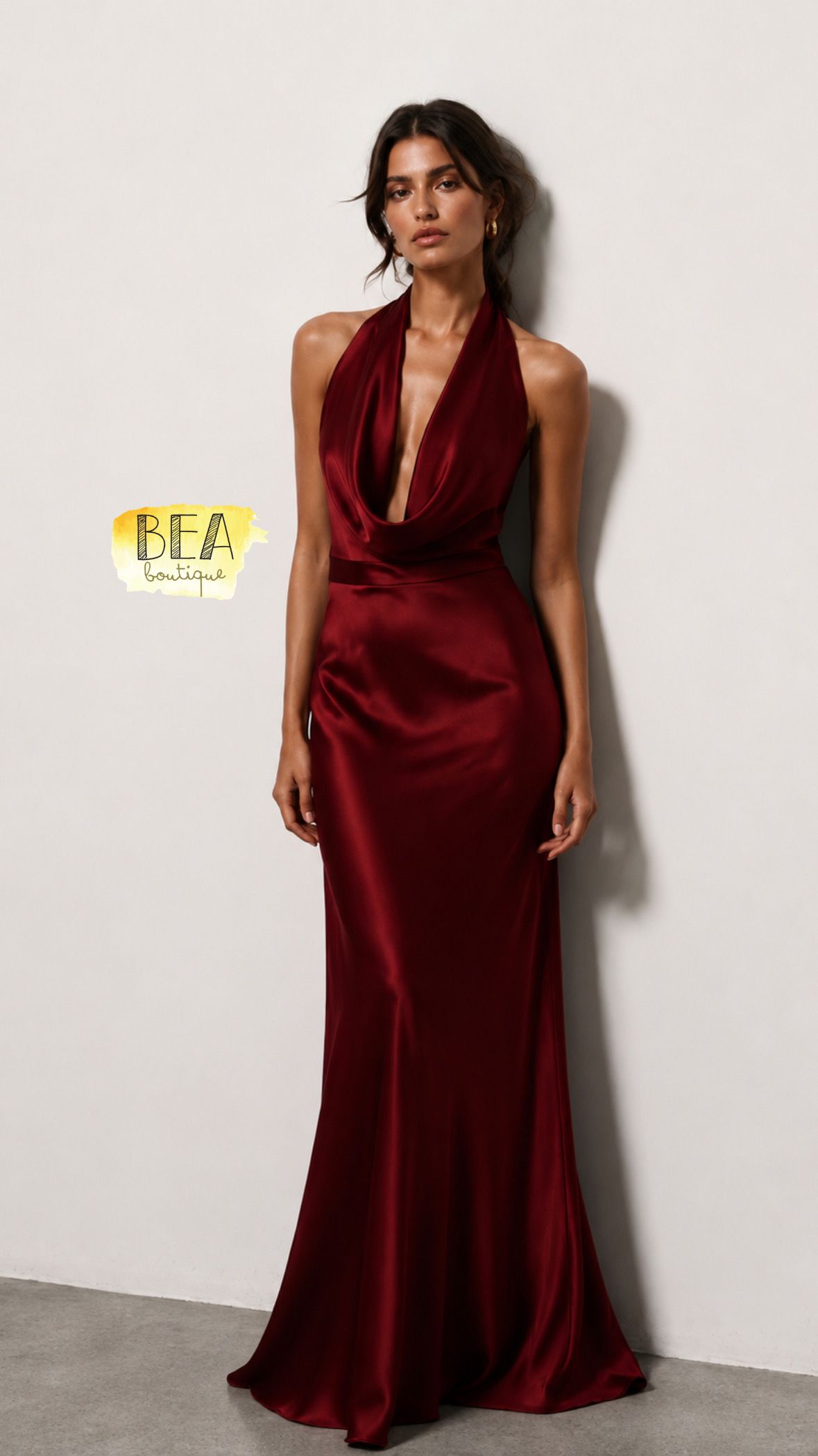 Vestido vino halter  - Image 1