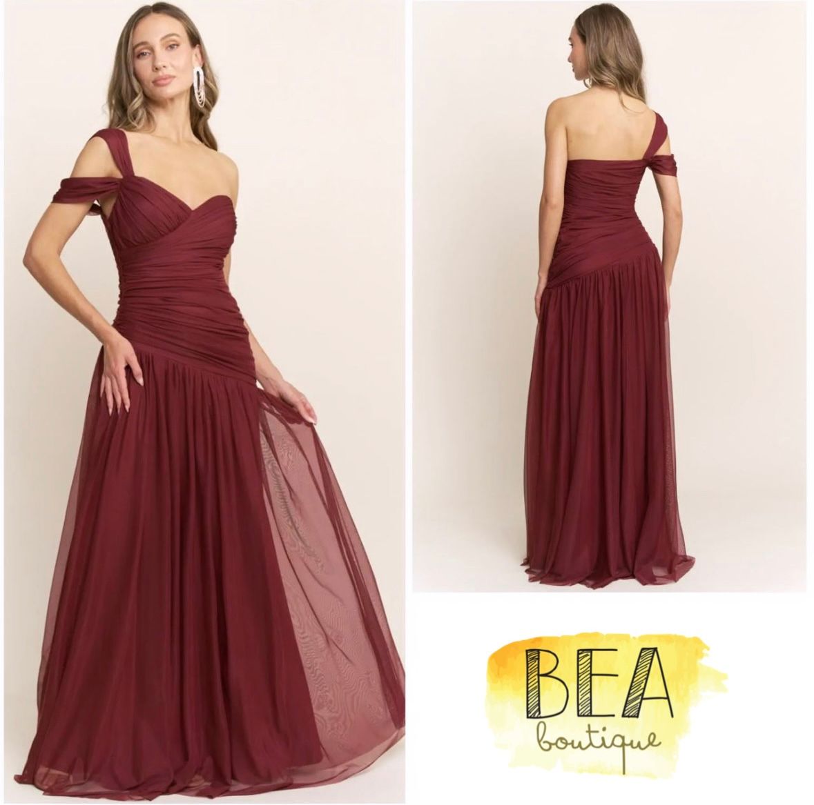 Vestido largo burgundy - Image 1