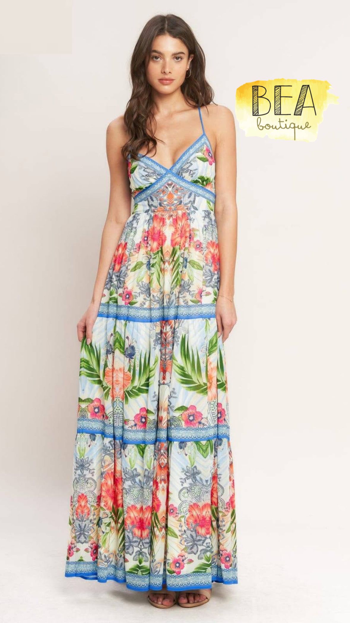 Vestido halter cruzado estampado  - Image 1