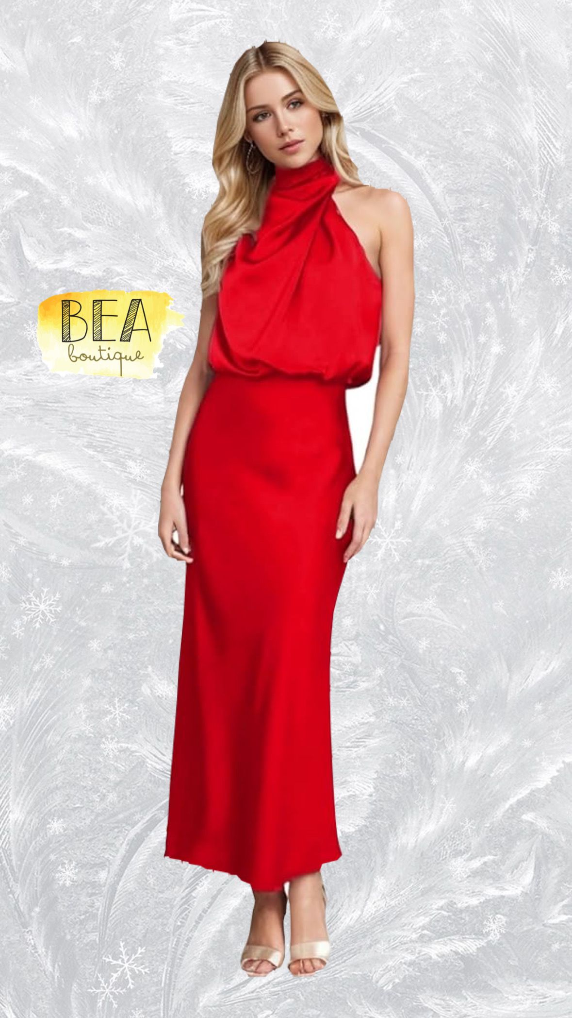 Vestido rojo halter  - Image 1