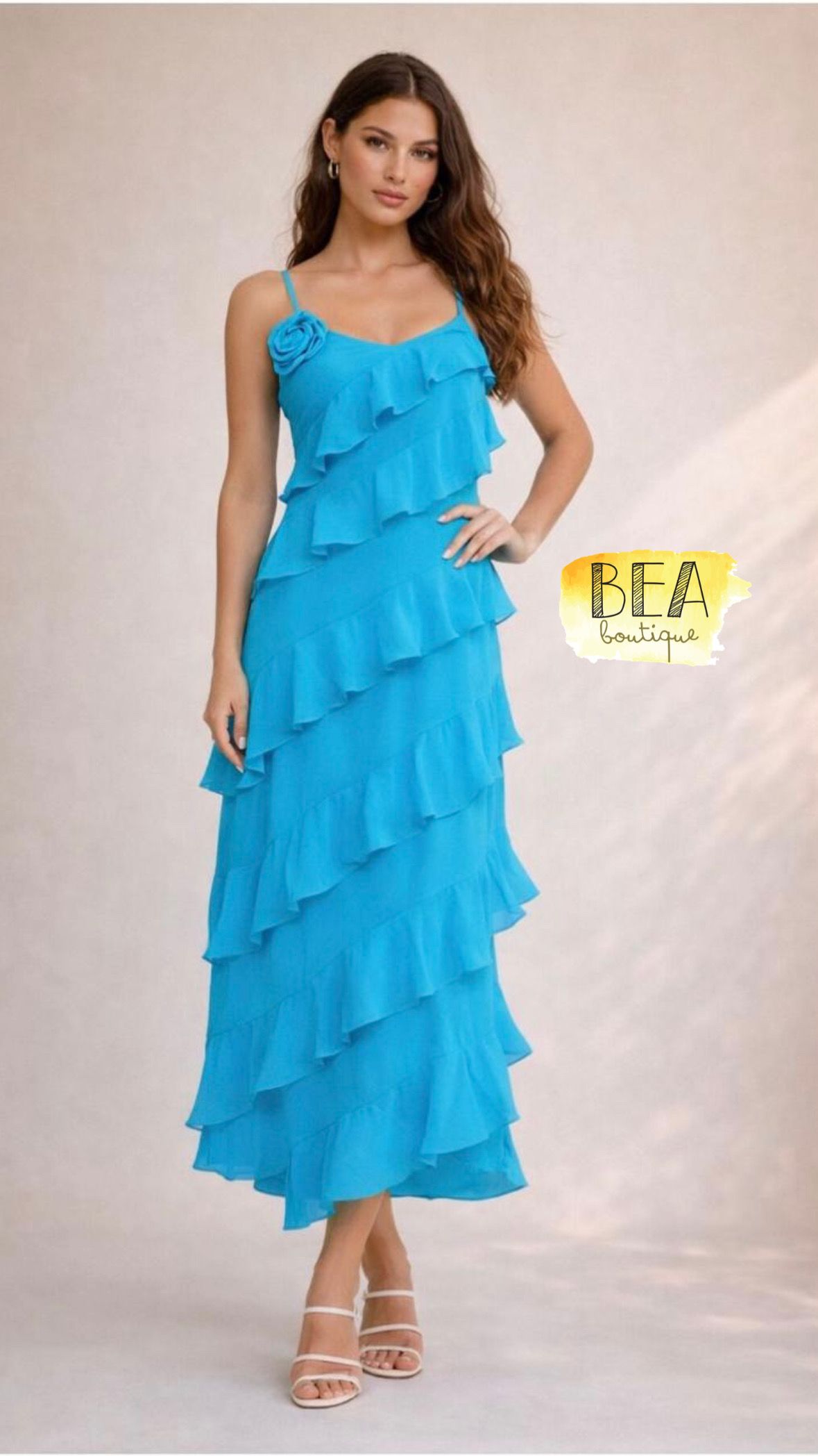 Vestido midi turquesa - Image 1