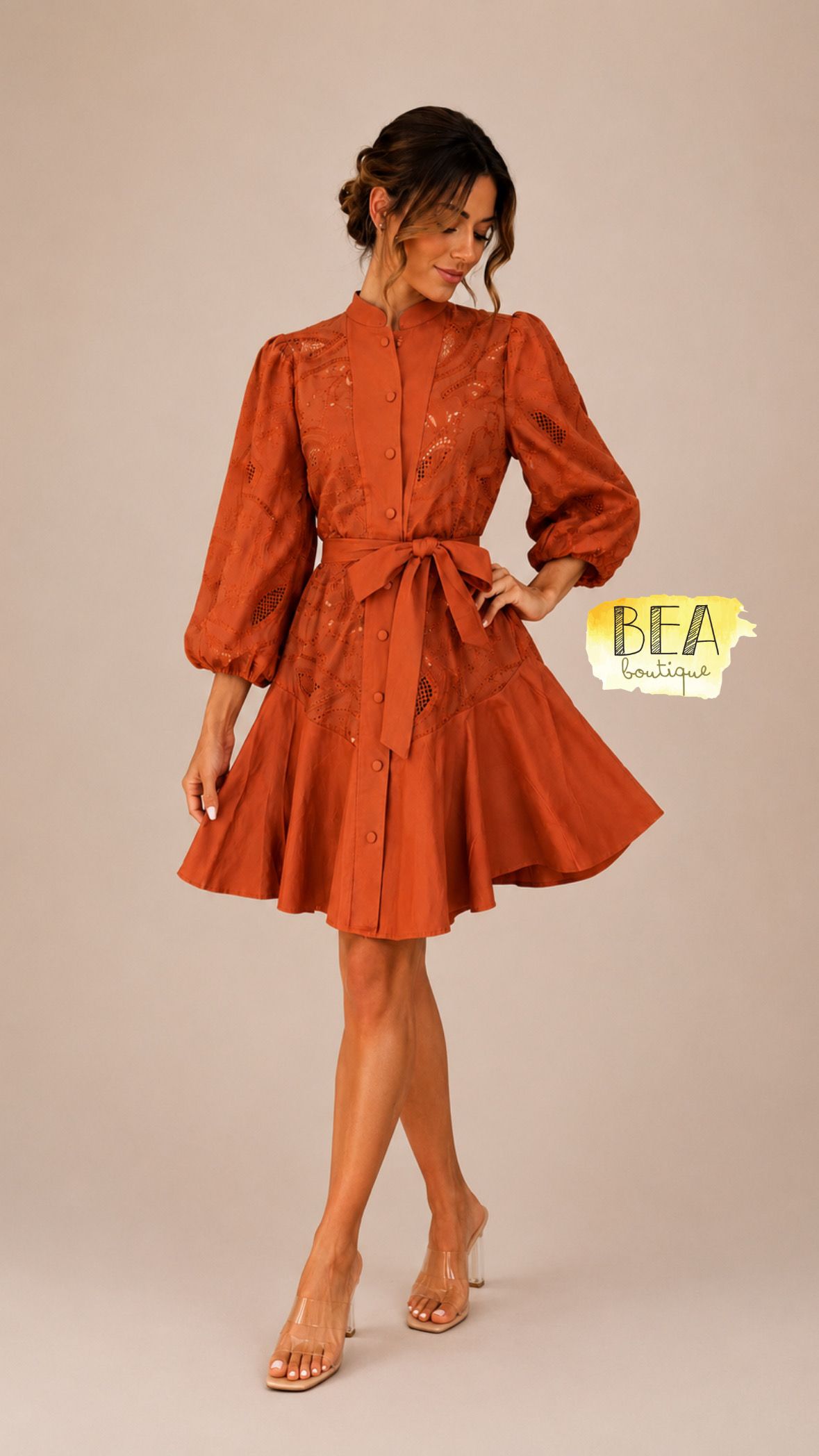 Vestido corto calabaza  - Image 1