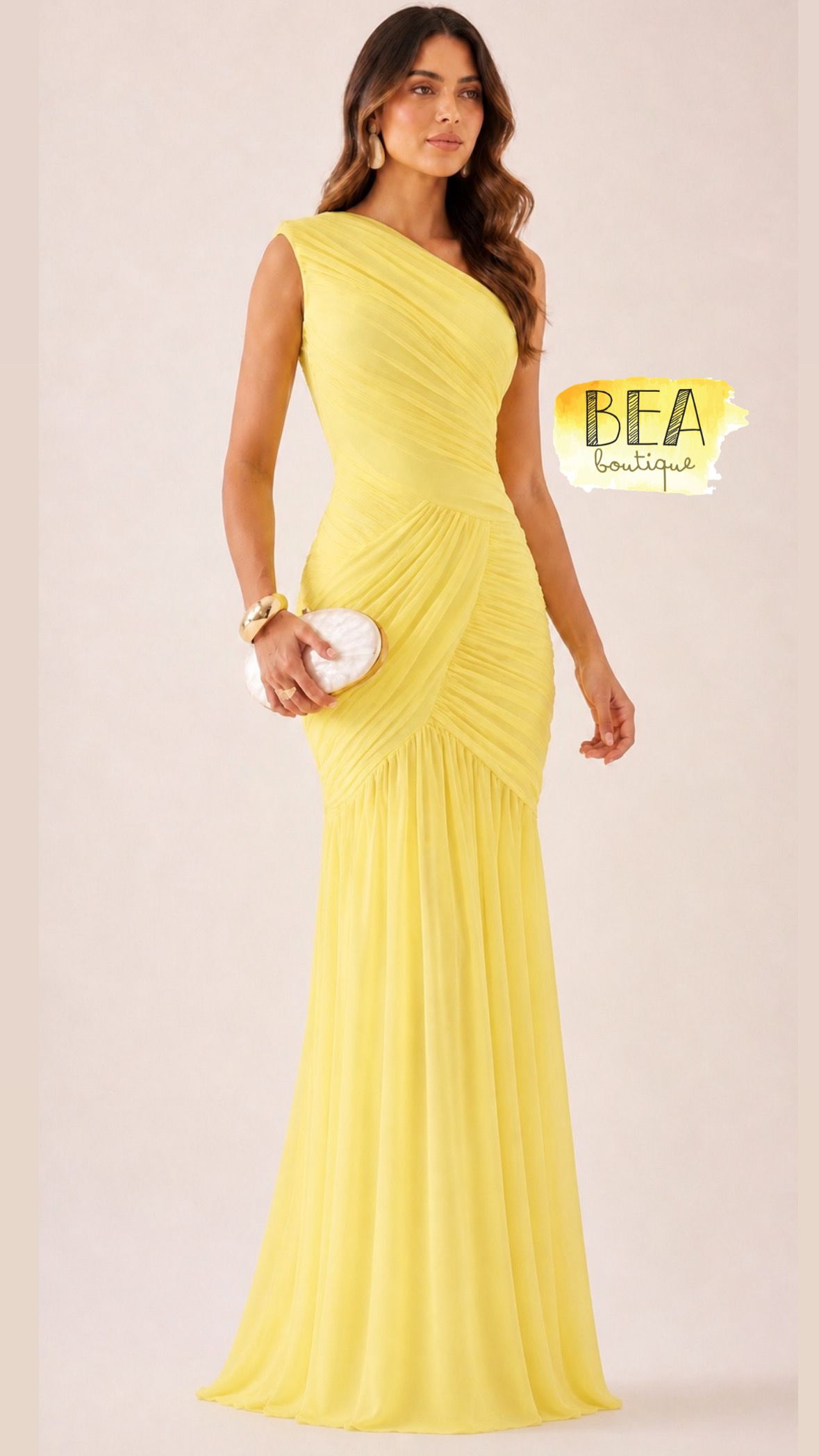 Vestido amarillo un hombro  - Image 1
