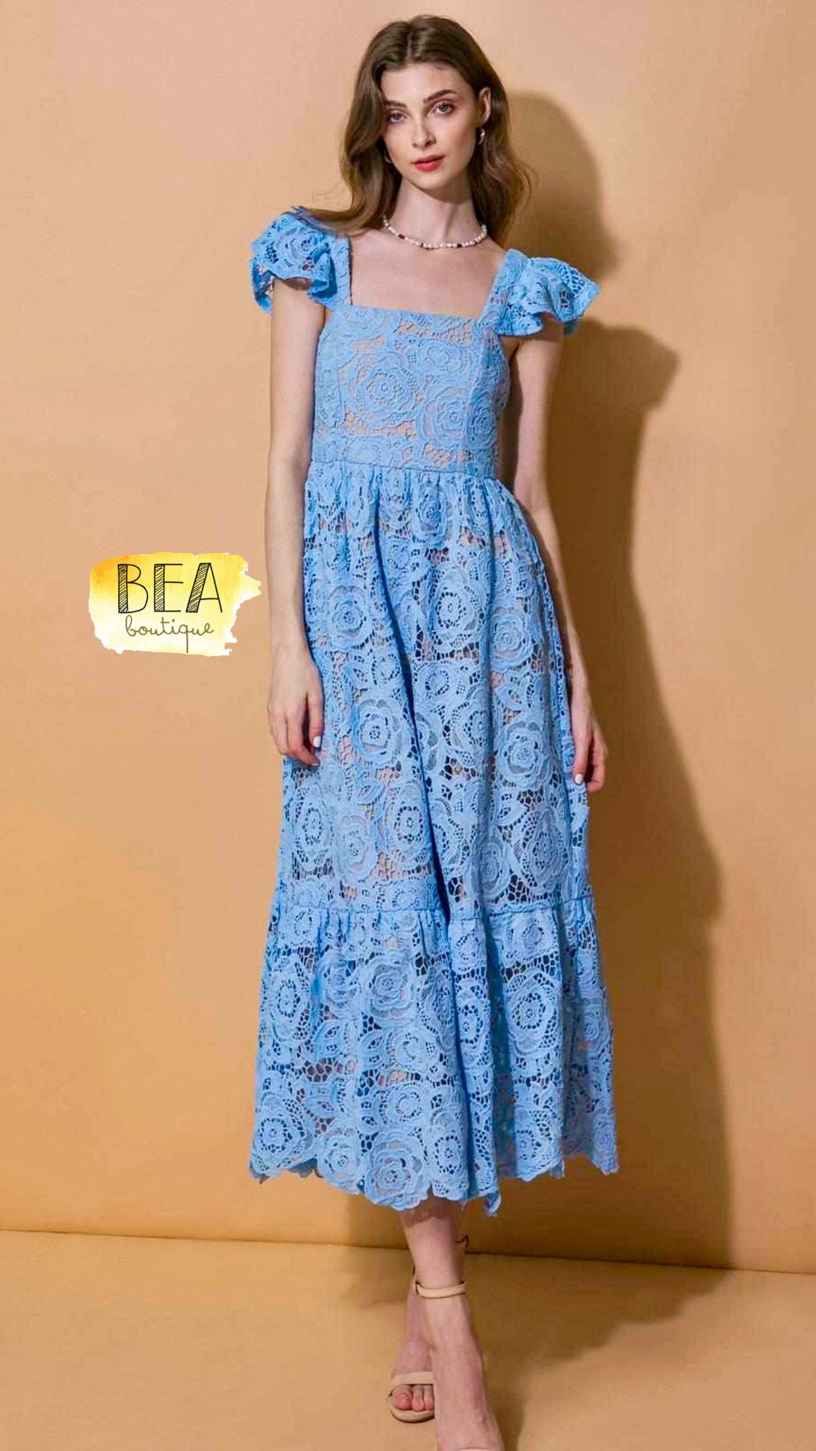 Vestido encaje celeste  - Image 1