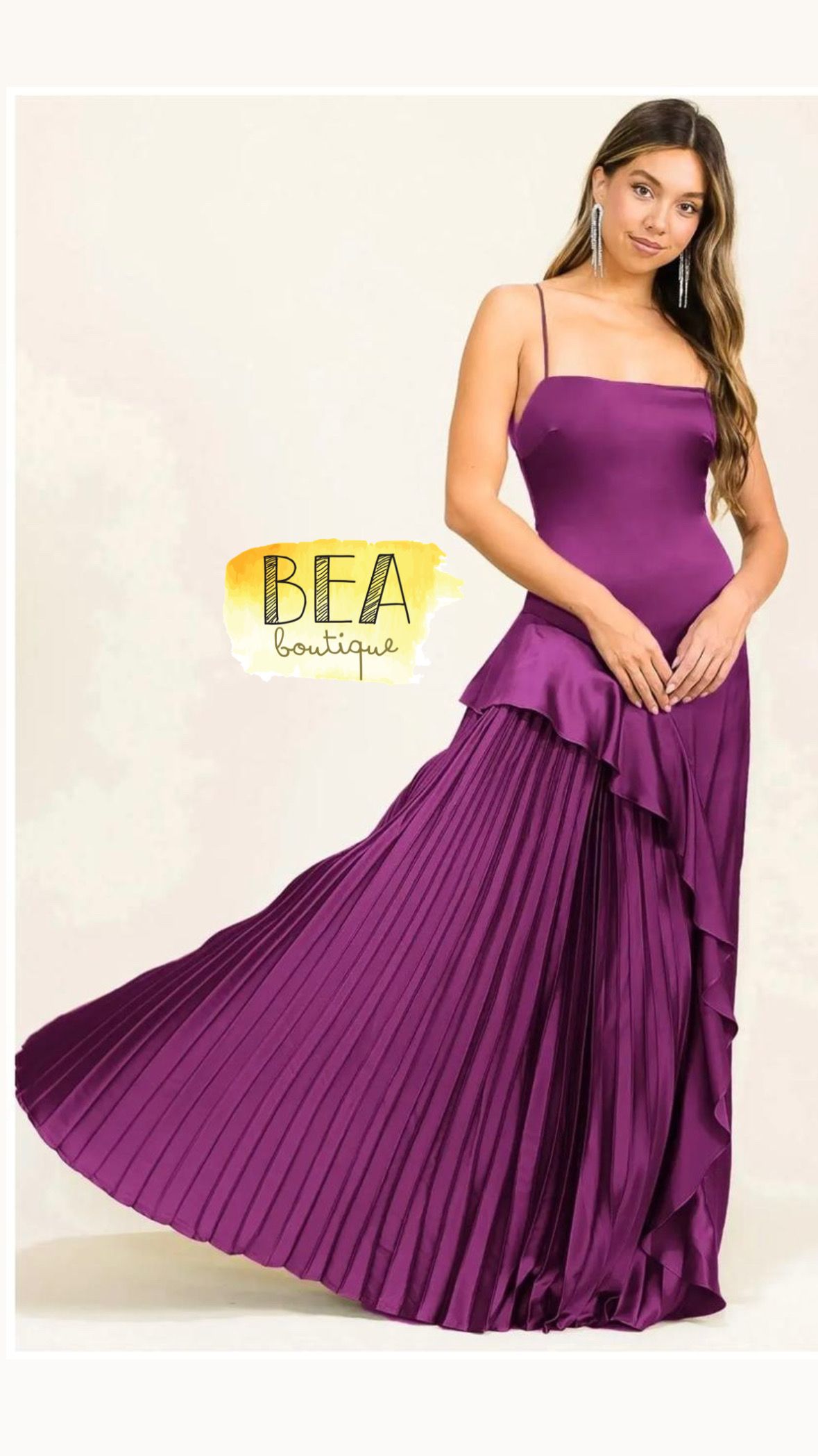 Vestido bugambilia plisado - Image 1