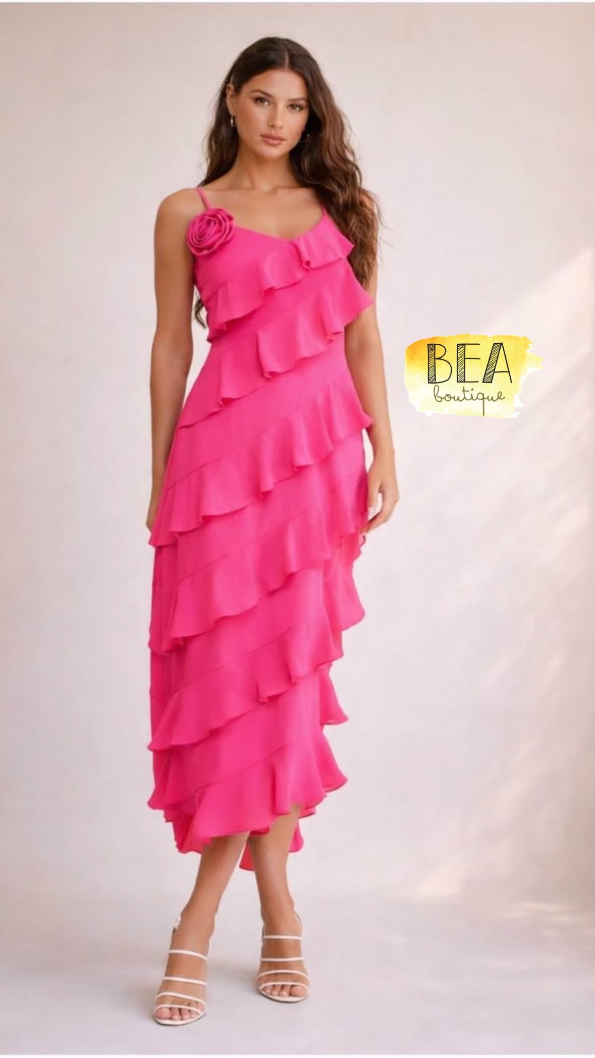 Vestido midi fucsia - Image 1