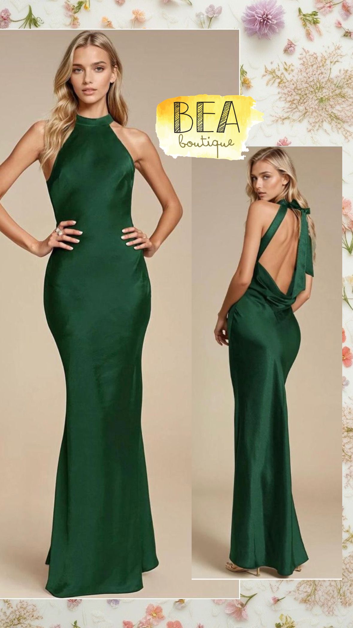 Vestido seda verde - Image 1