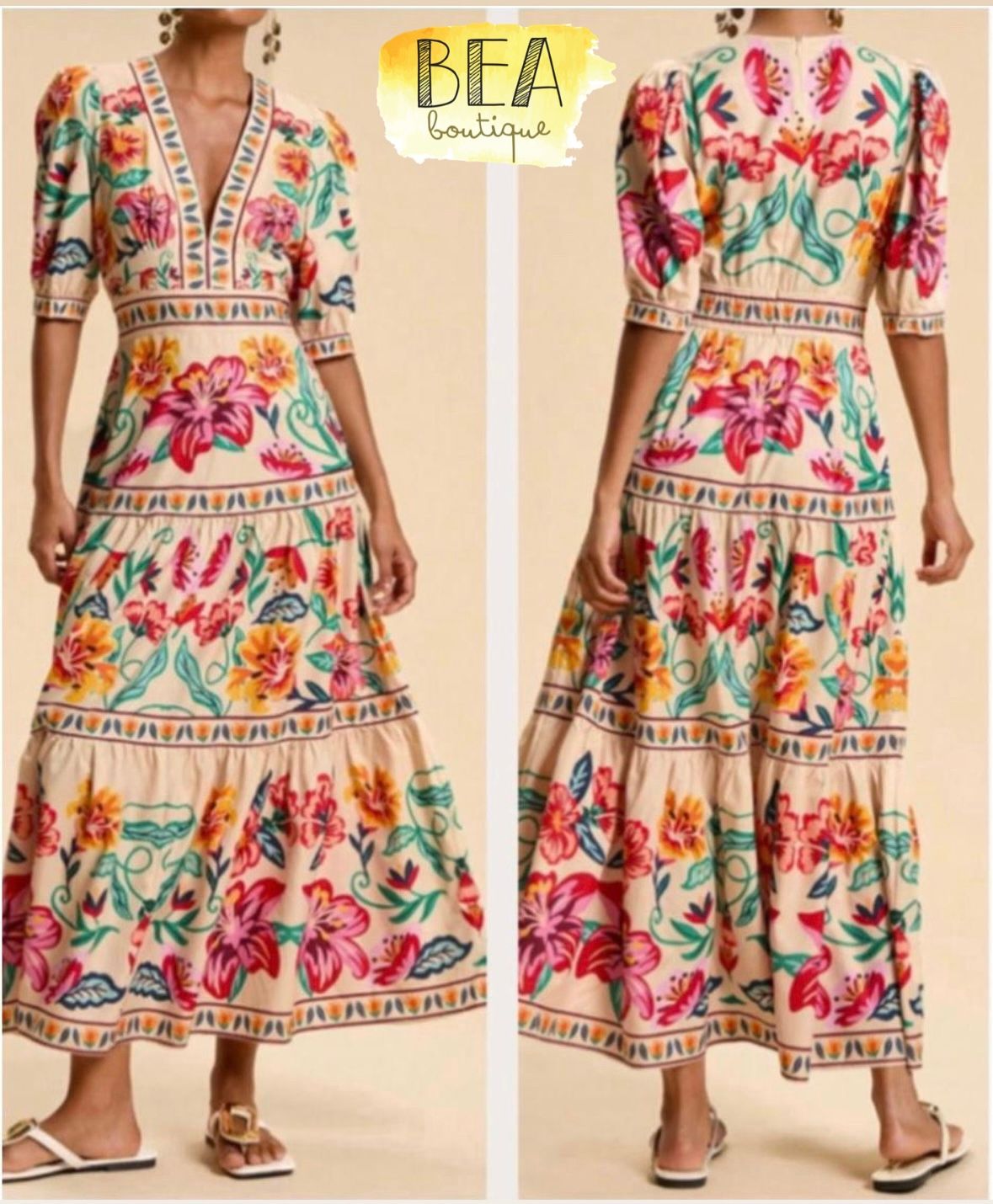 Vestido multicolor c/ mangas  - Image 1