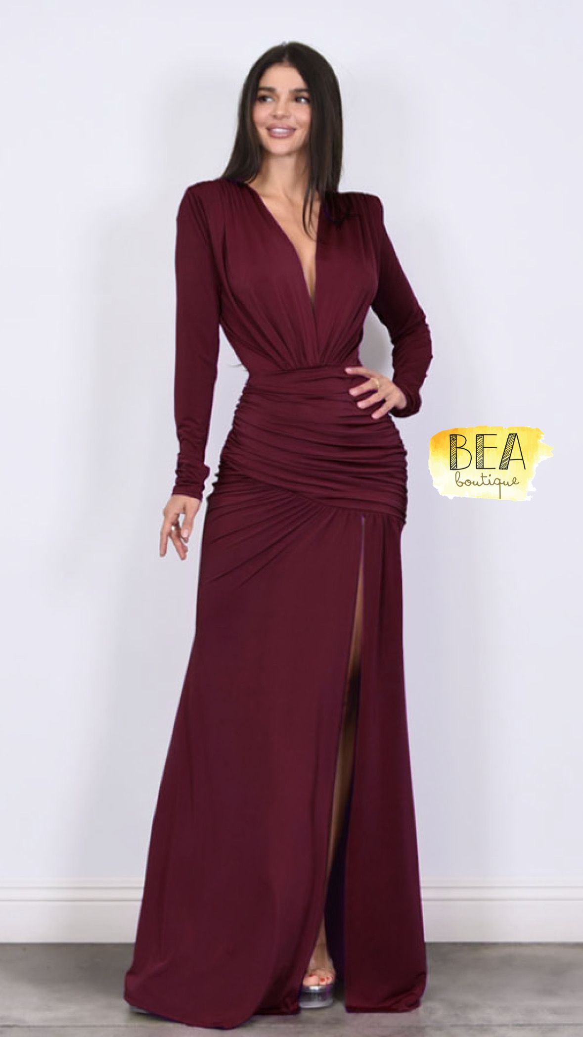 Vestido vino manga larga - Image 1