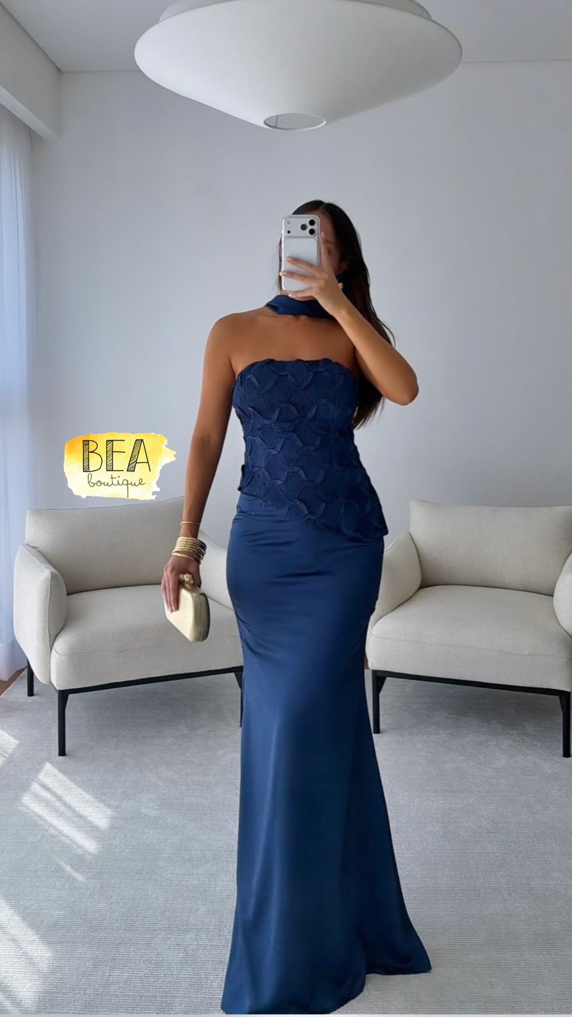 Vestido strapless azul - Image 1