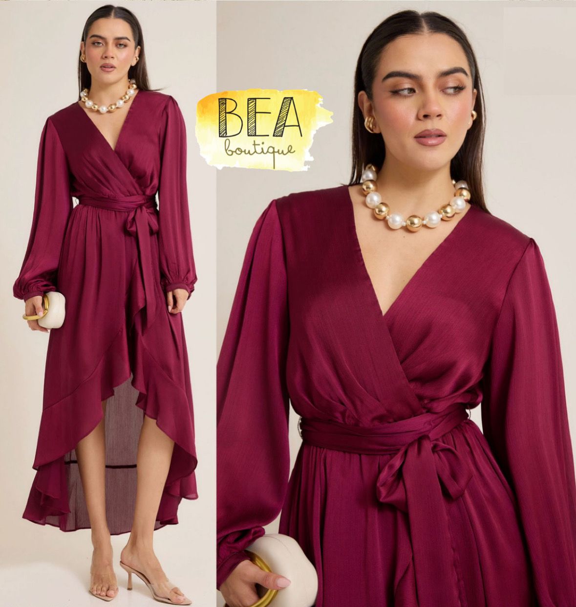 Vestido midi vino - Image 1