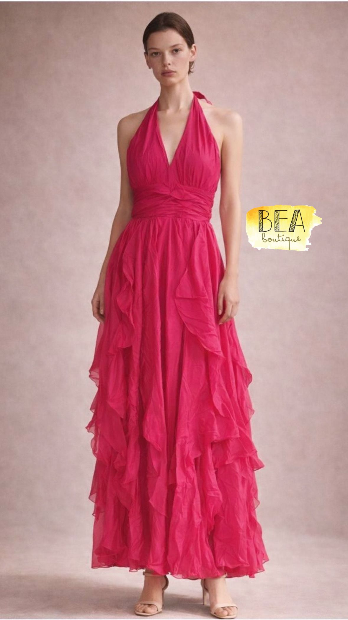 Vestido fucsia halter - Image 1