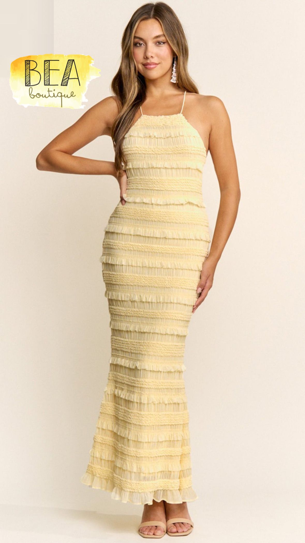 Vestido amarillo cruzado - Image 1