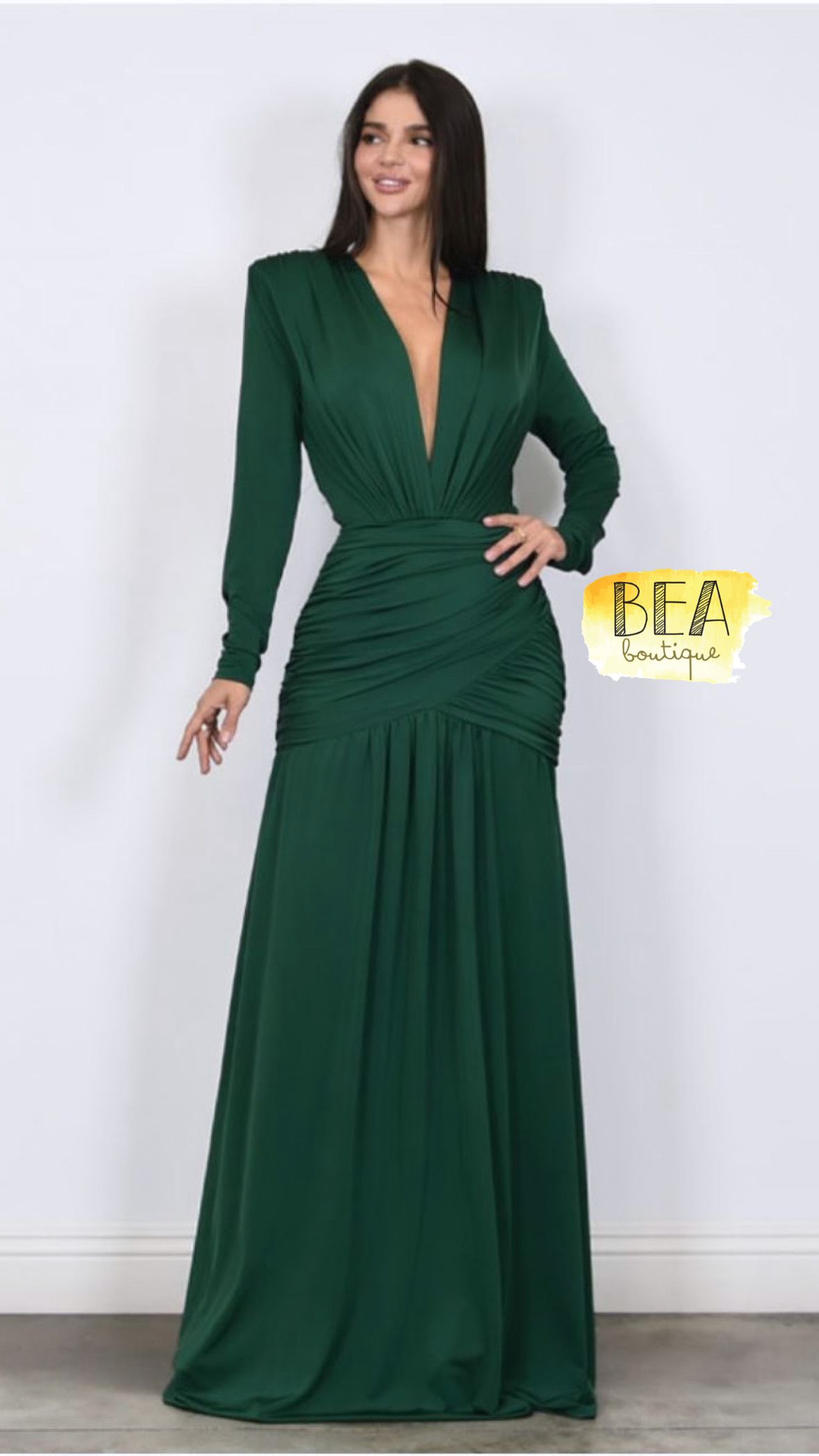 Vestido verde largo stretch  - Image 1