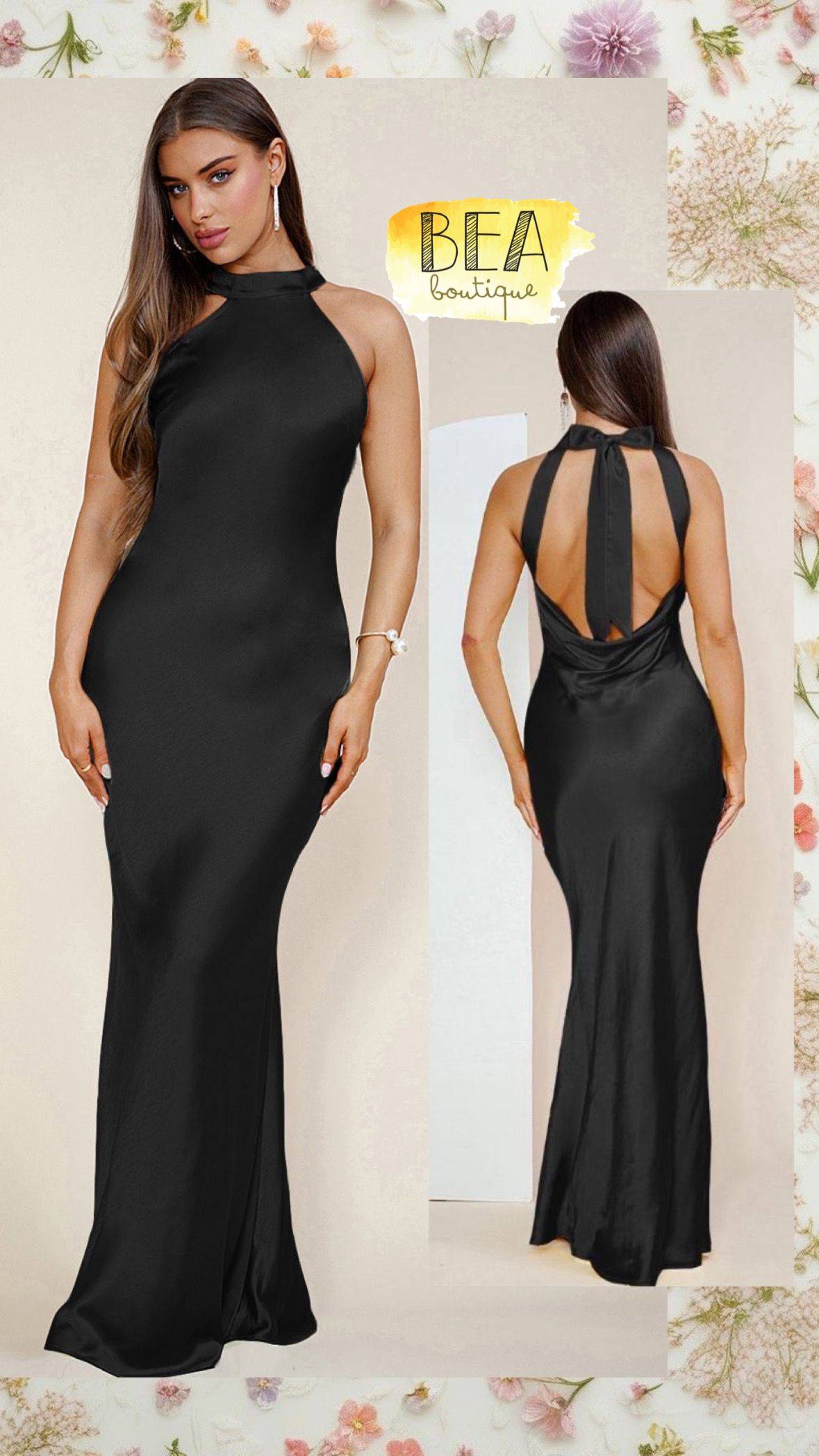 Vestido seda negro - Image 1