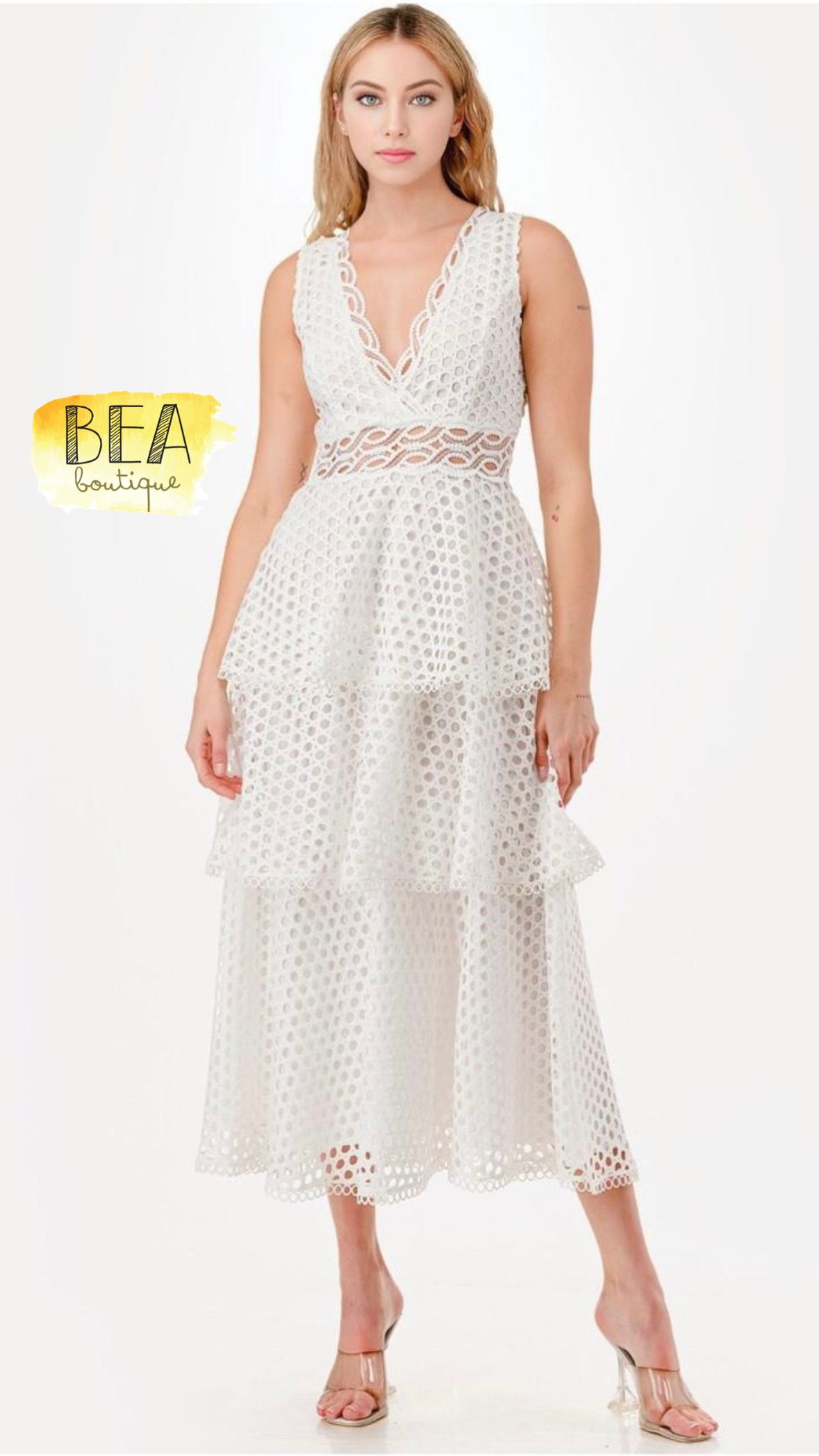 Vestido blanco c/ olanes - Image 1