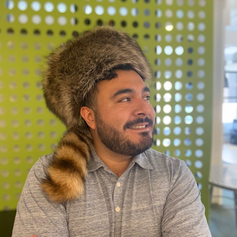 Sam Guerra with Raccoon Hat courage and grit