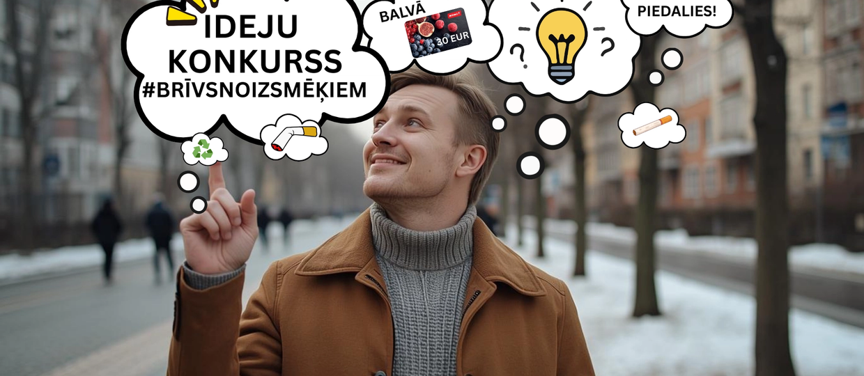 Cover Image for Izsludināts ideju konkurss “Brīvs no izsmēķiem” – aicinām iedzīvotājus palīdzēt savām pašvaldībām kļūt tīrākām