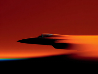 stylized image of a jet in motion