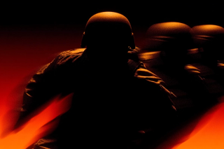 stylized image of person in combat gear