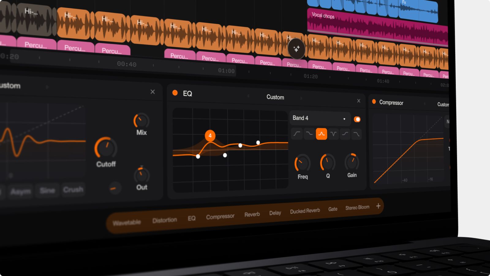 The EQ plugin in Suno Studio