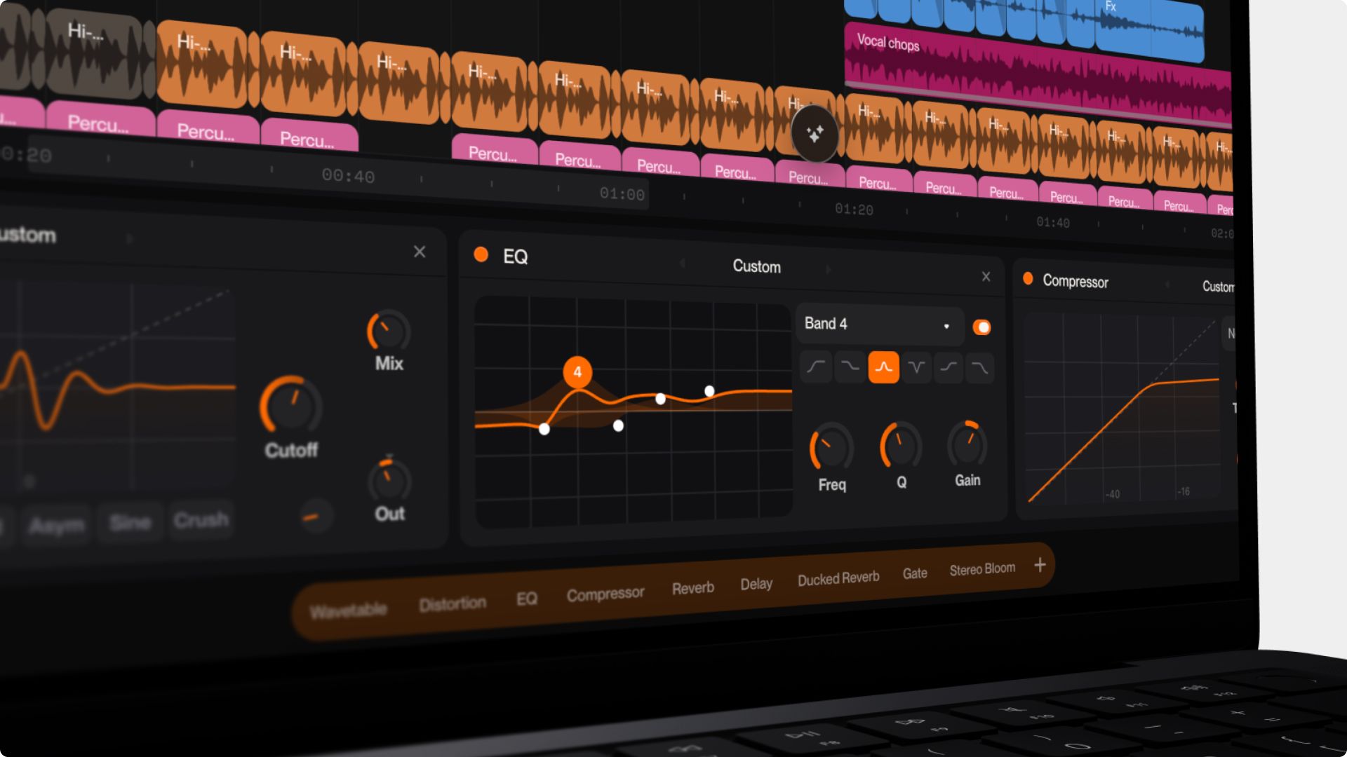 The EQ plugin in Suno Studio