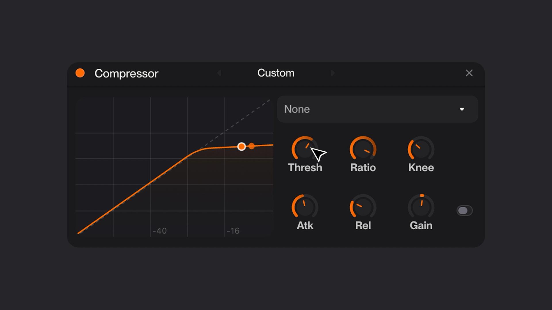 Suno Studio's compressor plugin