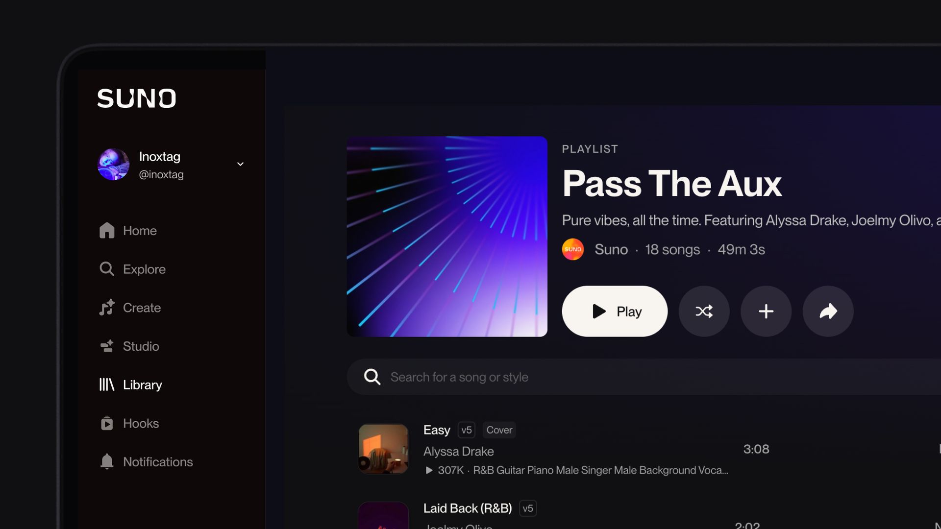 Playlist upgrades on Suno