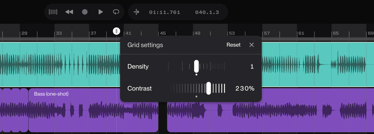 Suno Studio grid settings