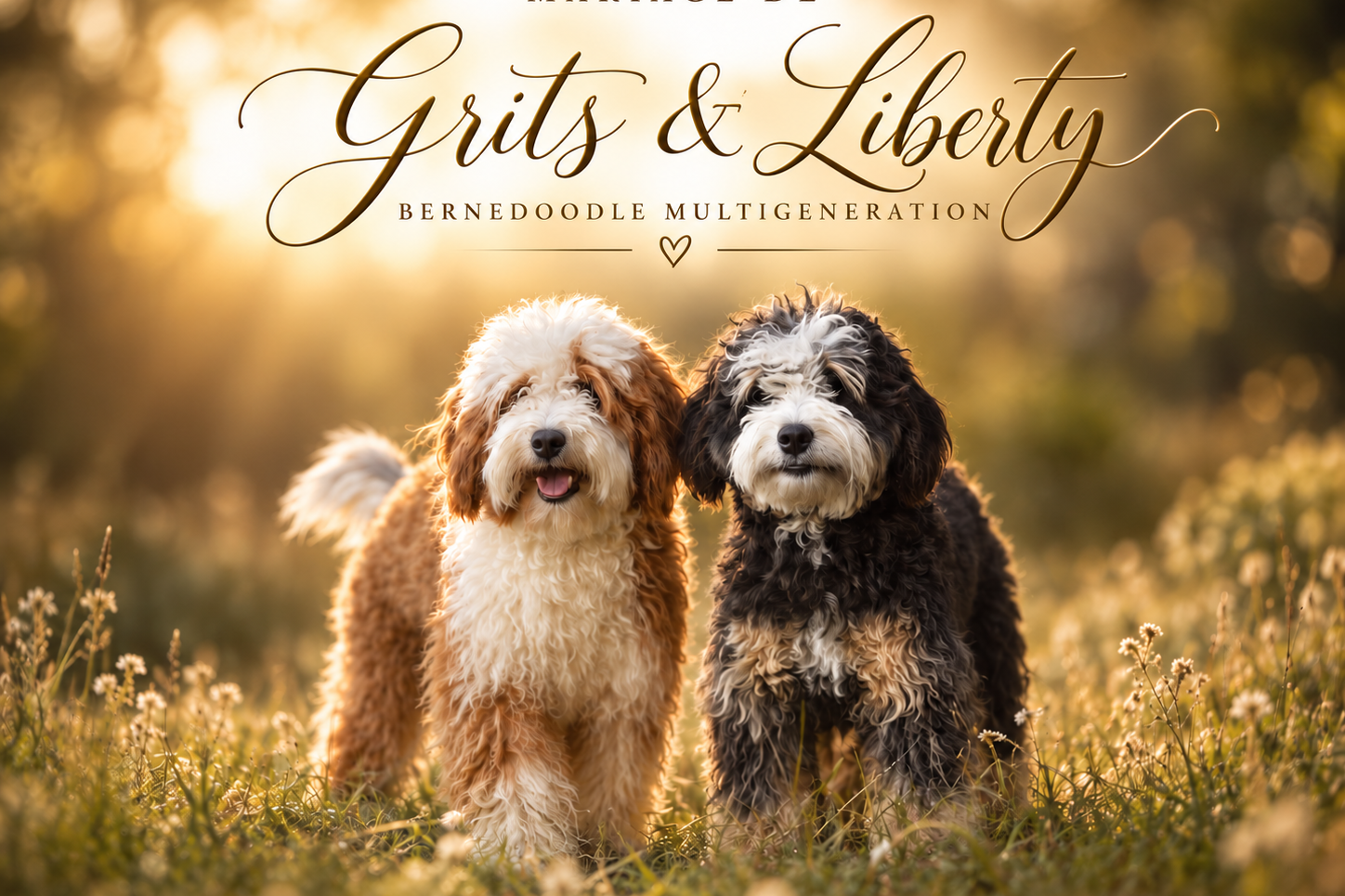Grits and Liberty: multigenerational Bernedoodle litter, Bernedoodle puppies, birth expected on 18 October 2026