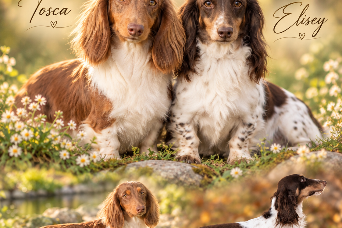 Portée Tosca et Elisey, chiots Teckel nés le 17 octobre 2026