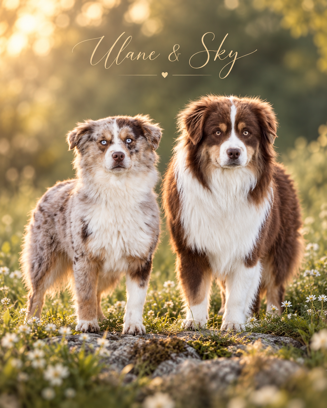 Portée Ulane et Sky, chiots Berger Américain Miniature nés le 14 octobre 2026