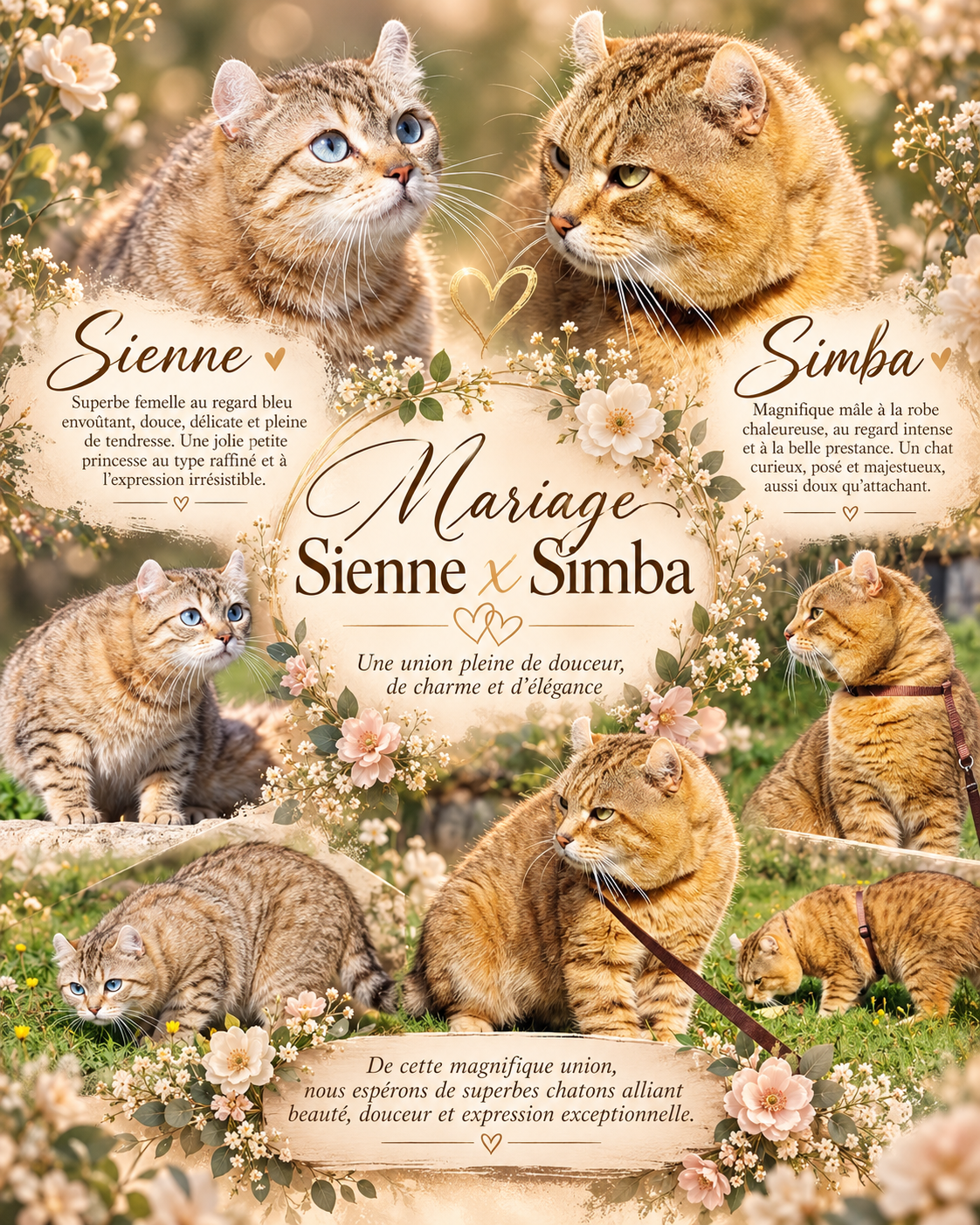 Portée Sienna et Simba, chatons Highland Lynx nés le 22 septembre 2026