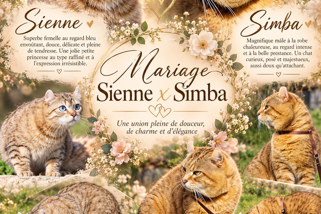 Portée Sienna et Simba, chatons Highland Lynx nés le 22 septembre 2026