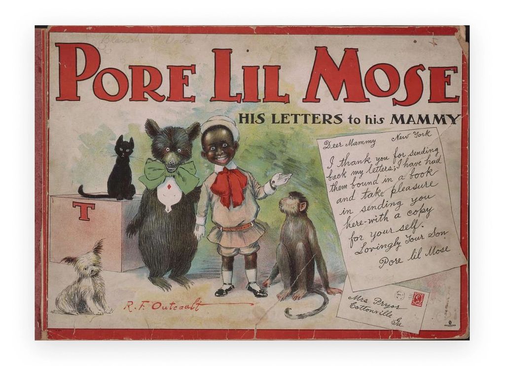 Historical artwork of Pore Lil Mose, a racist cartoon