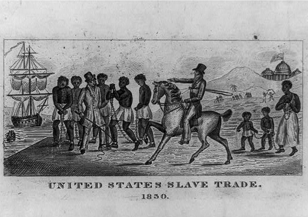 Historical etching of the slave trade in 1850