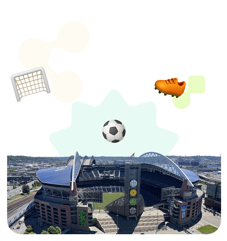 A panoramic image of the lumen stadium