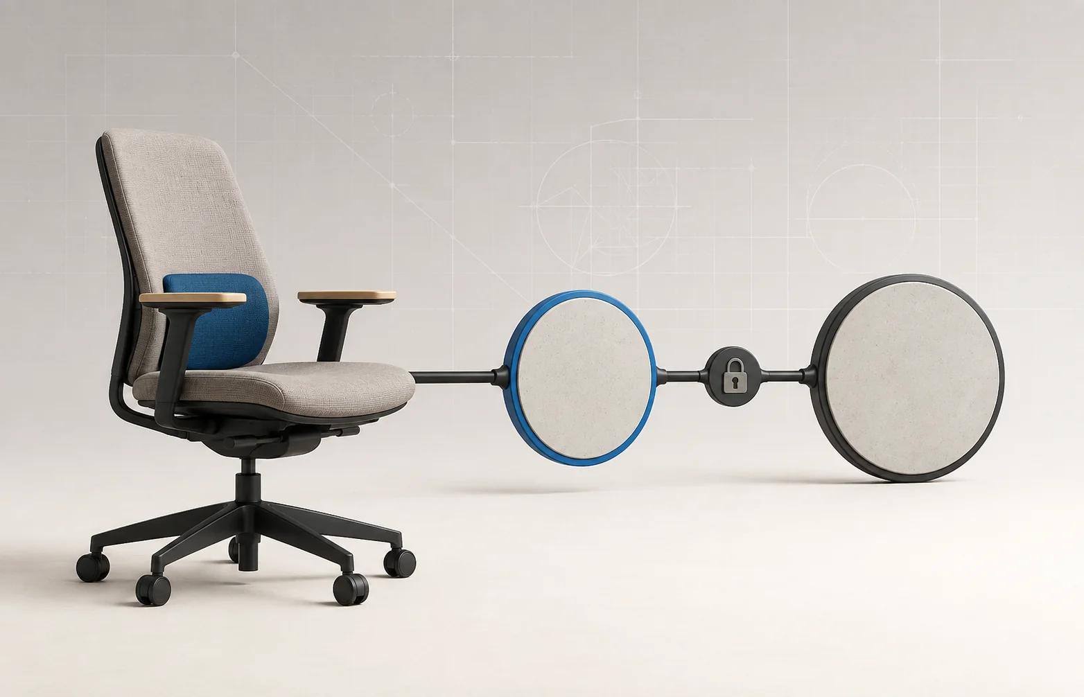 Configured chair passing through a locked revision token into one durable cart and order record.