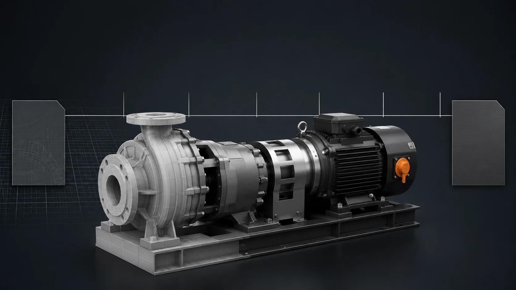 A single industrial product moves along a six-segment approval path from governed CAD intake through translation, visual master, material approval and channel acceptance.