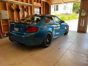 BMW M2 in garage
