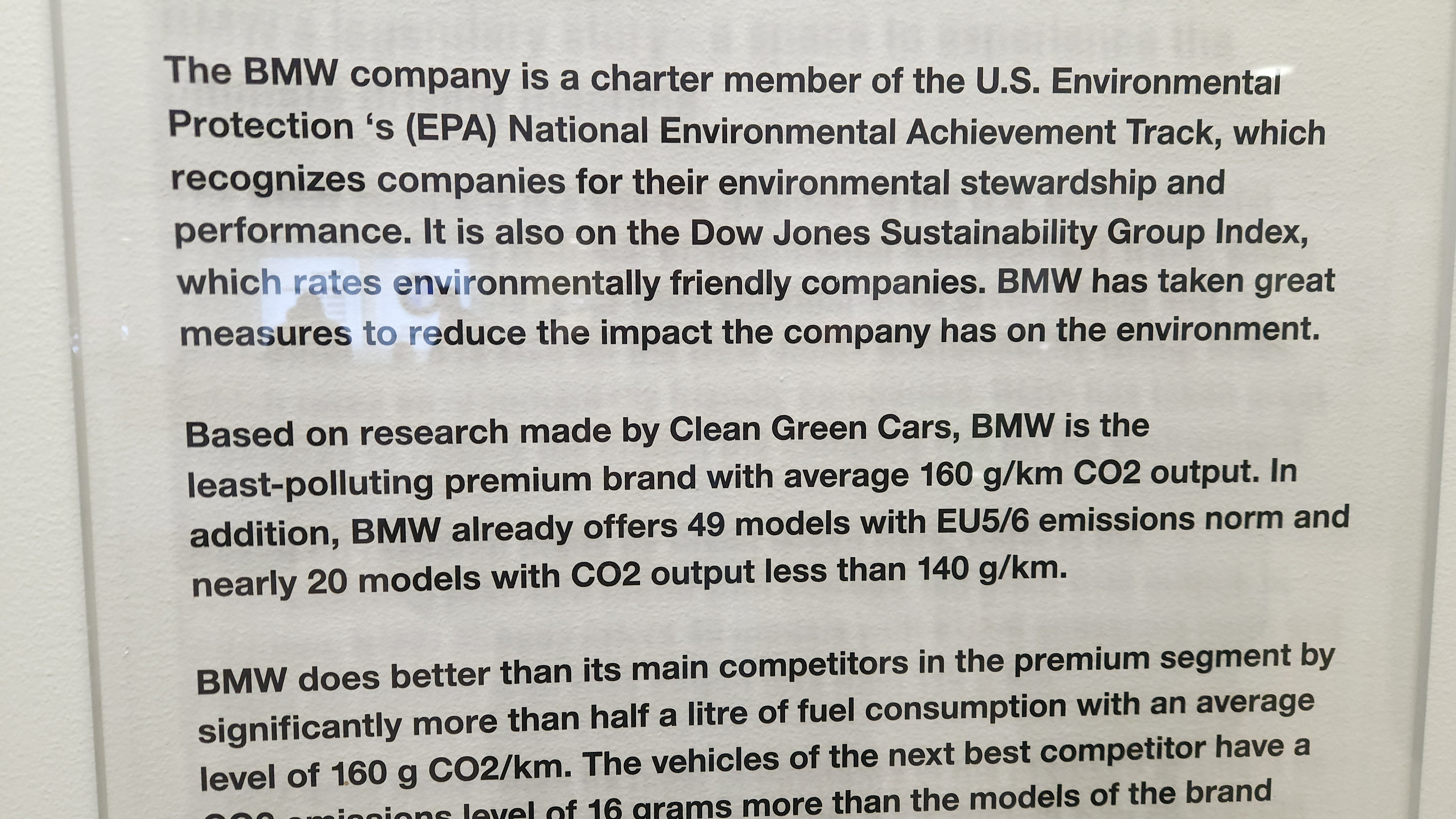 BMW's Environmental efforts.