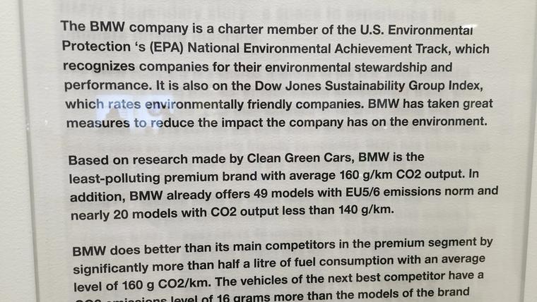 BMW's Environmental efforts.