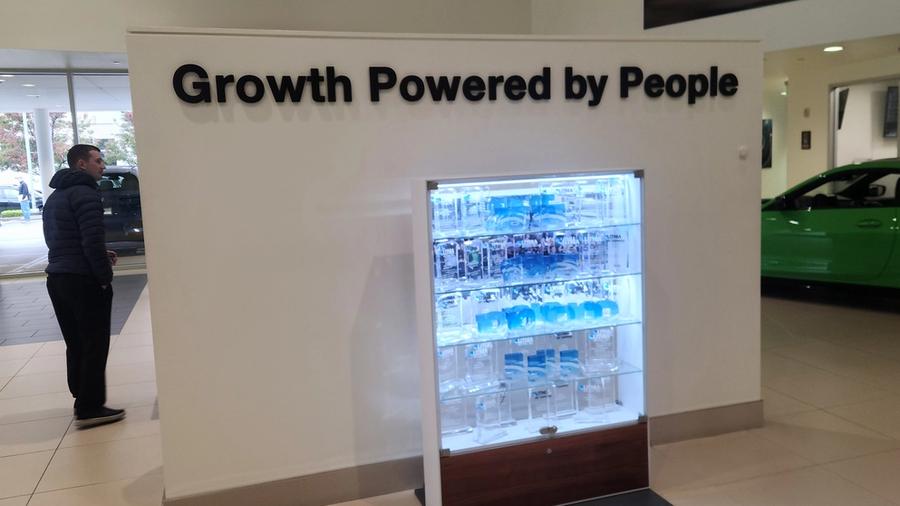 BMW Seattle's Employee Trophy Case.