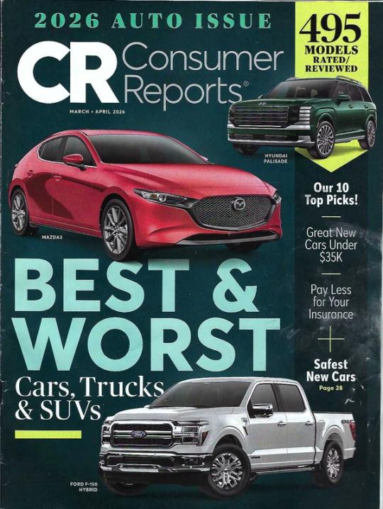 Consumer Reports 2026 Best and Worst