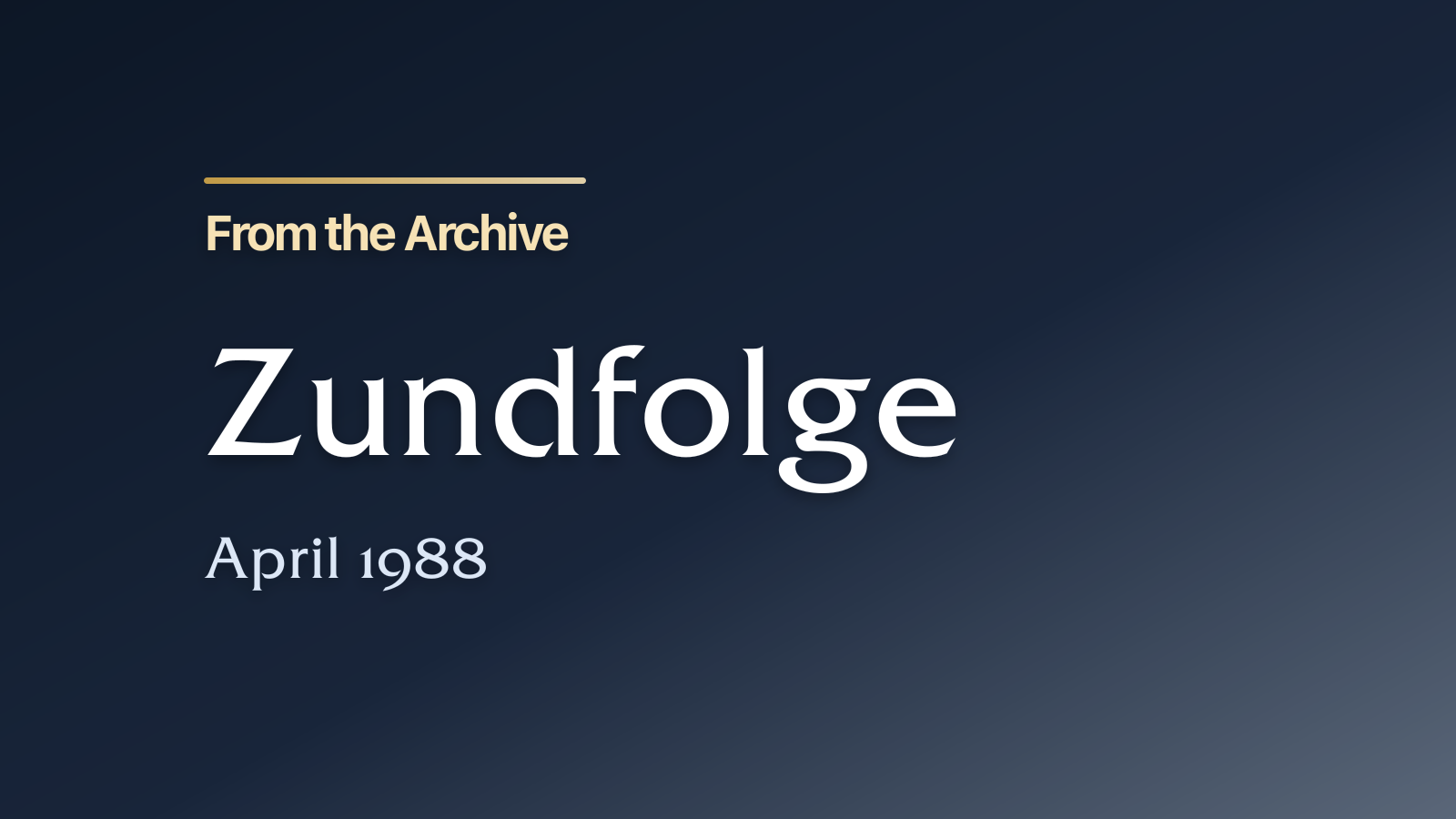 Zundfolge April 1988